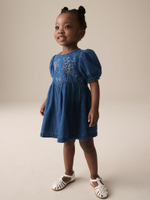 Платье джинсовое с вышивкой для девочки Next E27-517, Синий