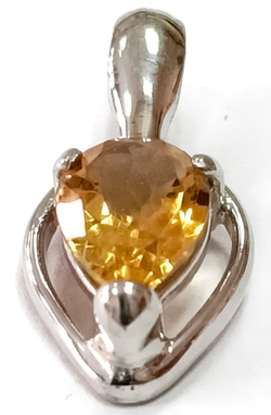 Подвеска ювелирная из серебра 925 пробы,вставка цитрин