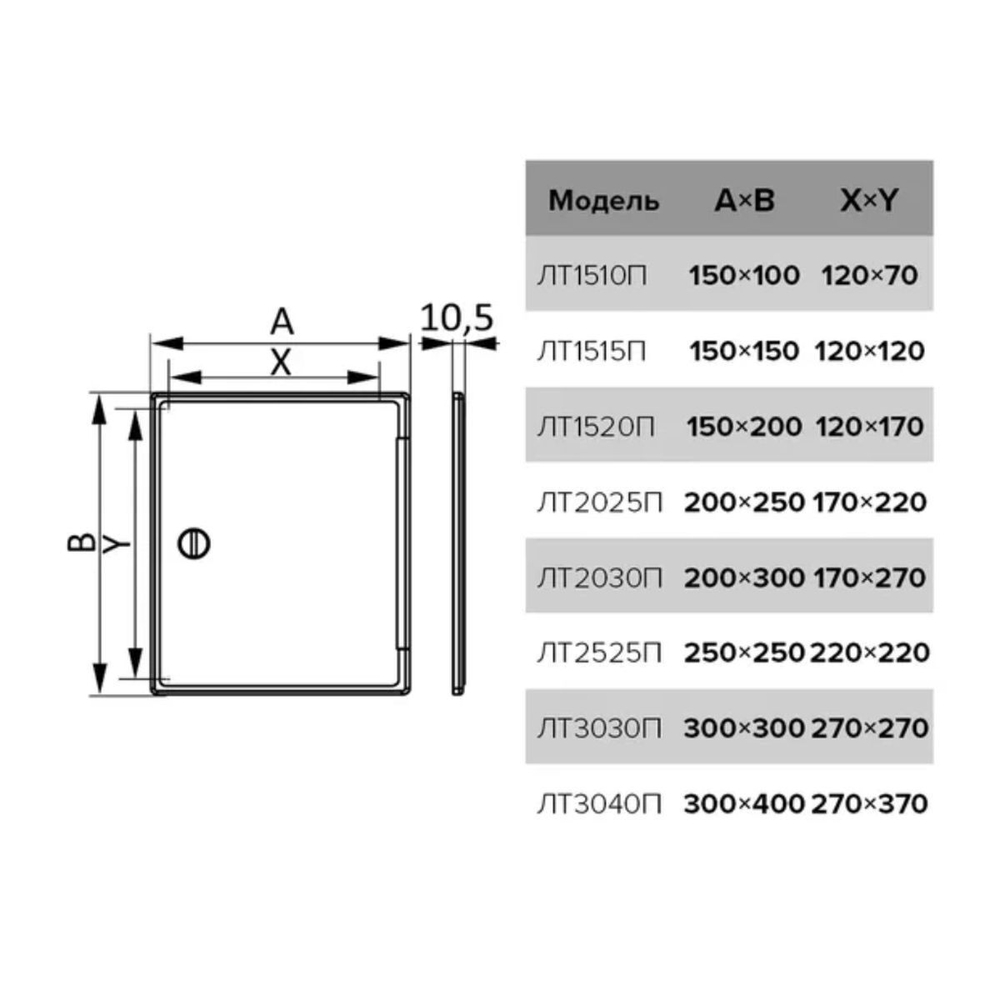 Лючок вентиляционный пластик, 150х150 мм, с ручкой-задвижкой, бел, Эра, ЛТ1515П