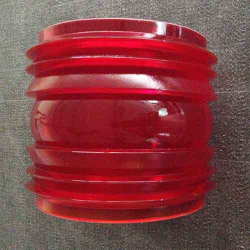 Линза Френеля 166/11М красная - стекло с ребрами для судового ходового сигнально-отличительного фонаря