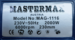 Машина углошлифовальная MASTERMAX MAG-1116 2000 Вт