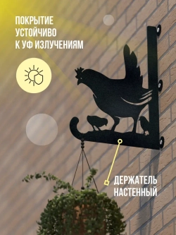 Кронштейны для кашпо Курица и Петух-2 шт черные