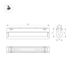 Светильник MAG-VIBE-FLAT-TURN-L305-12W Day4000 (WH, 110 deg, 48V) (Arlight, IP20 Металл, 5 лет) 044450