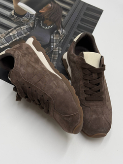 Кроссовки женские натуральная кожа арт. 295-3 цвет "светло-коричневый"