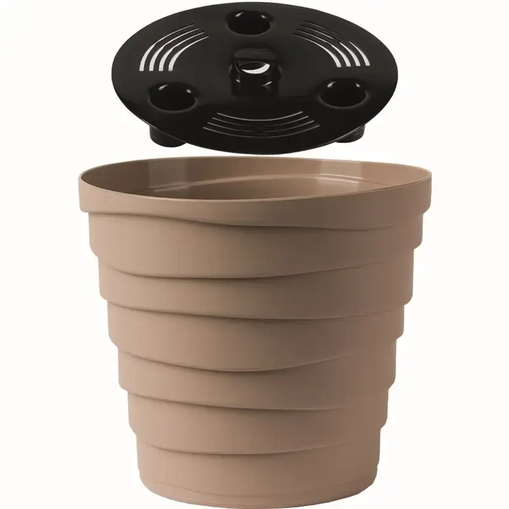 Кашпо для цветов пластиковое 0,9л d-13,2см «Бархан» Фраппе