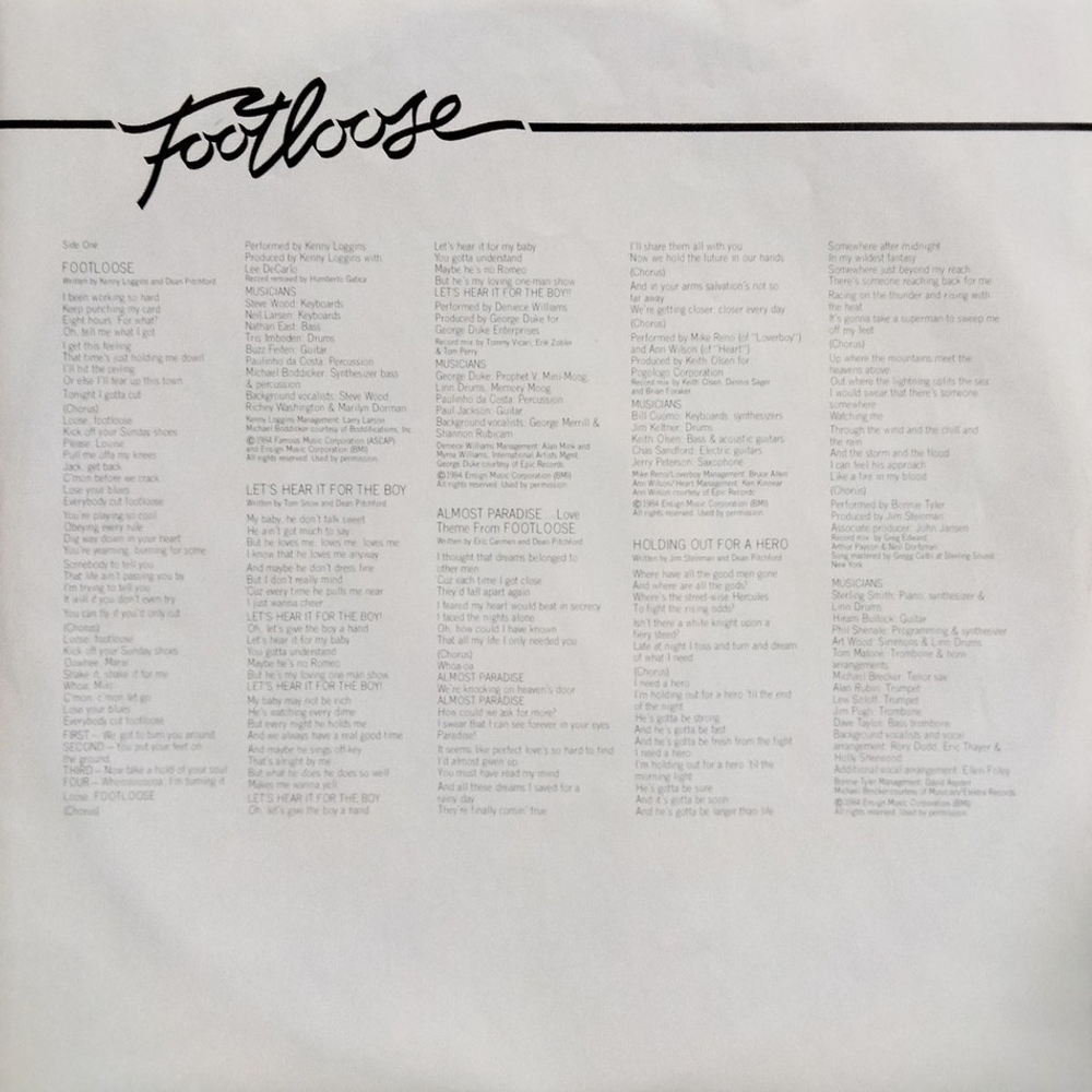 Soundtrack / Footloose (Original Soundtrack Of The Paramount Motion Picture)(LP)