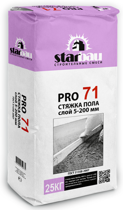 StarBau PRO 71 Стяжка пола 5-200 мм (25 кг) М300
