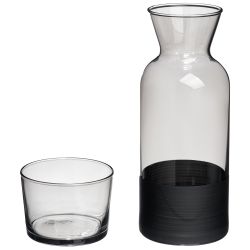 ГРАФИН С КРЫШКОЙ/СТАКАНОМ "MAT&SHINY" GREY 700МЛ