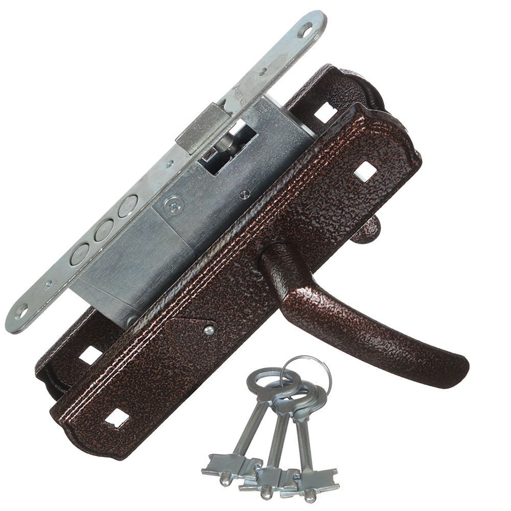 Замок врезной Avers, ЗВ9-4-1-4, ручка в комплект, сувальдный, медный