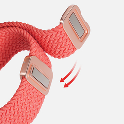 Эластичный ремешок красного цвета (Guava) от Dux Ducis для смарт часов Apple Watch размером 42, 44, 45, 46, 49MM, серия Strap (Mixture Pro Series)
