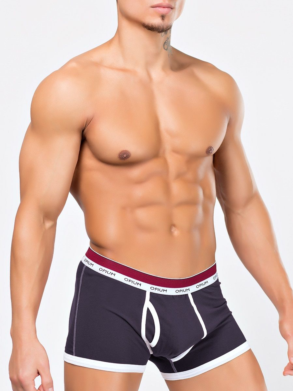 Яркие мужские боксеры с контрастным кантом (Размер: M) (Цвет: малиновый)