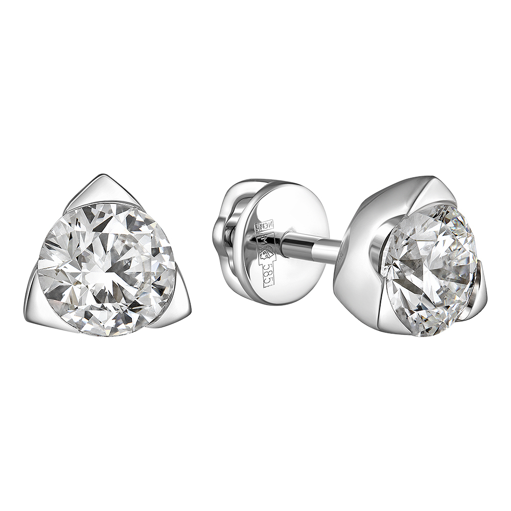 Серьги-пуcеты  1.460 ct