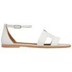 Hermes Santorini Calfskin casual and comfortable sandals Women's White, H182139Z 90