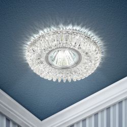 Светильник встраиваемый cо светодиодной подсветкой ЭРА DK LD34 SL/WH под лампу MR16 GU5.3 прозрачный | Встраиваемые LED светильники