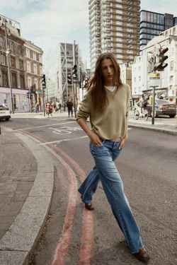 ZARA ДЖИНСЫ Z1975 WIDE LEG С ВЫСОКОЙ ПОСАДКОЙ, ИНДИГО