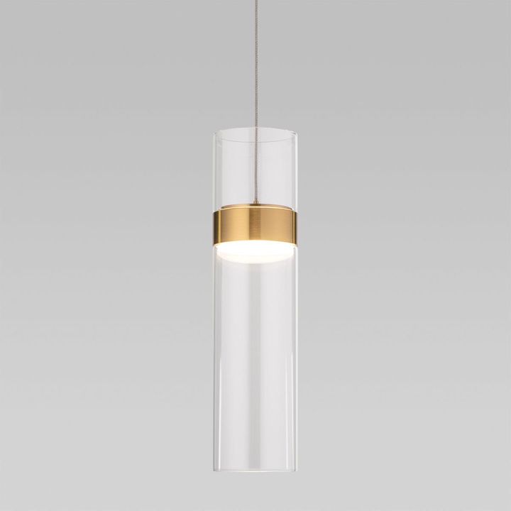 Подвесной светодиодный светильник Eurosvet Lumen 50244/1 Led латунь/прозрачный