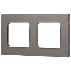 Рамка для розеток и выключателей ЭРА Серия 12 12-5202-16 на 2 поста, Классик, титан