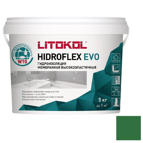 Смесь гидроизоляционная Litokol Hidroflex зеленая 5 кг
