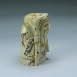 Нэцкэ Дзюродзин с посохом и мешочком денег