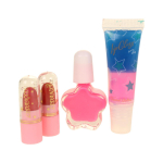 Набор косметики "Girl's Club" тени, блеск д/губ, лак д/ногтей, помада, румяна, 12,5*3*28,5см. блест.