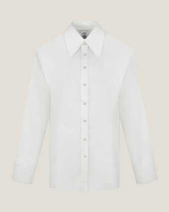 Рубашка "Идеальная" с плечами в белом