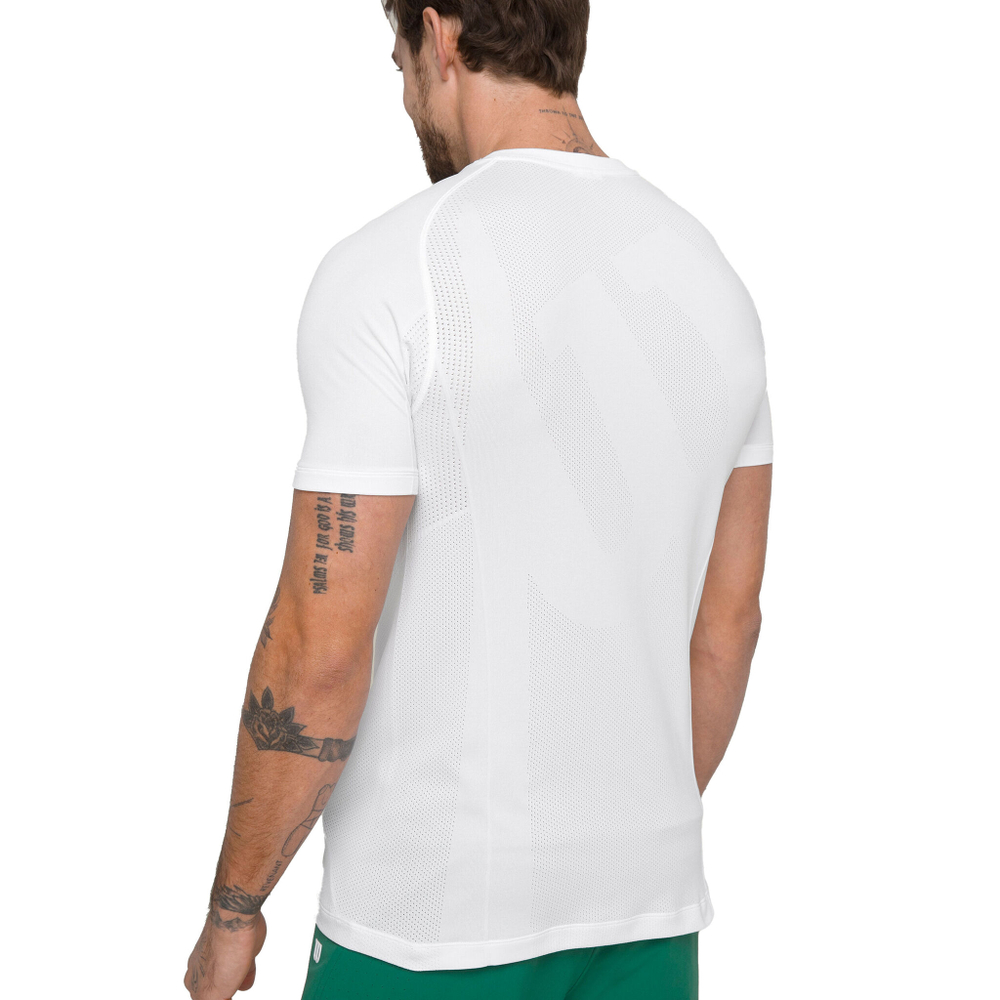 Мужское теннисное поло Wilson Players Seamless Crew 2.0 T-Shirt Men - White