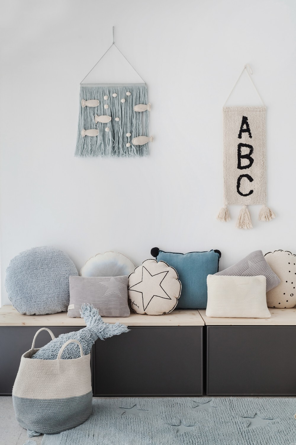 Корзина Lorena Canals Zoco Vintage Blue Natural (35 x Ø30 см)