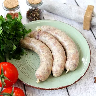 Фотография Куриные колбаски с зеленью замороженные/ 600 гр купить в магазине Афлора