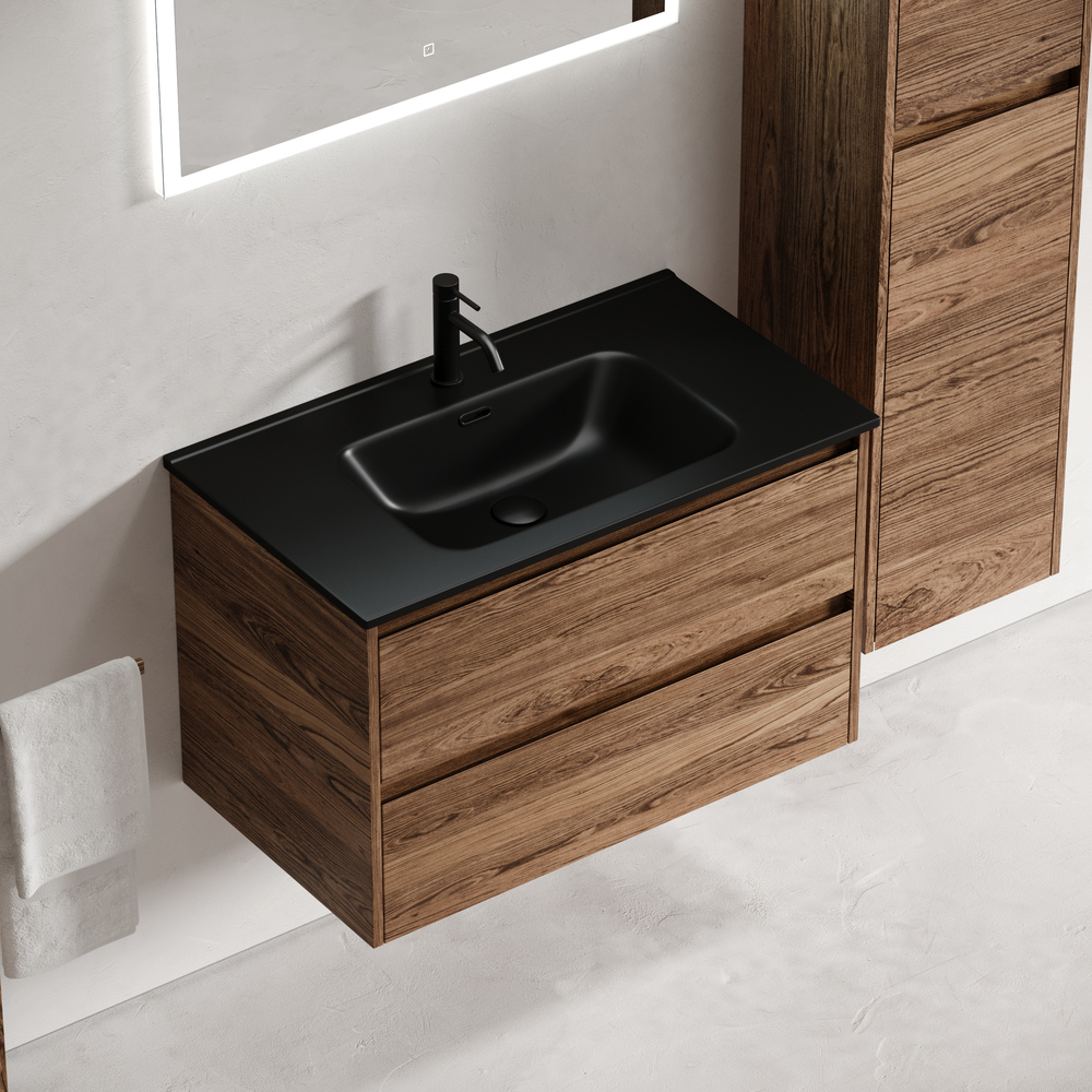 Тумба подвесная под раковину Sancos Libra, дуб чарльстон 790х450х500 мм