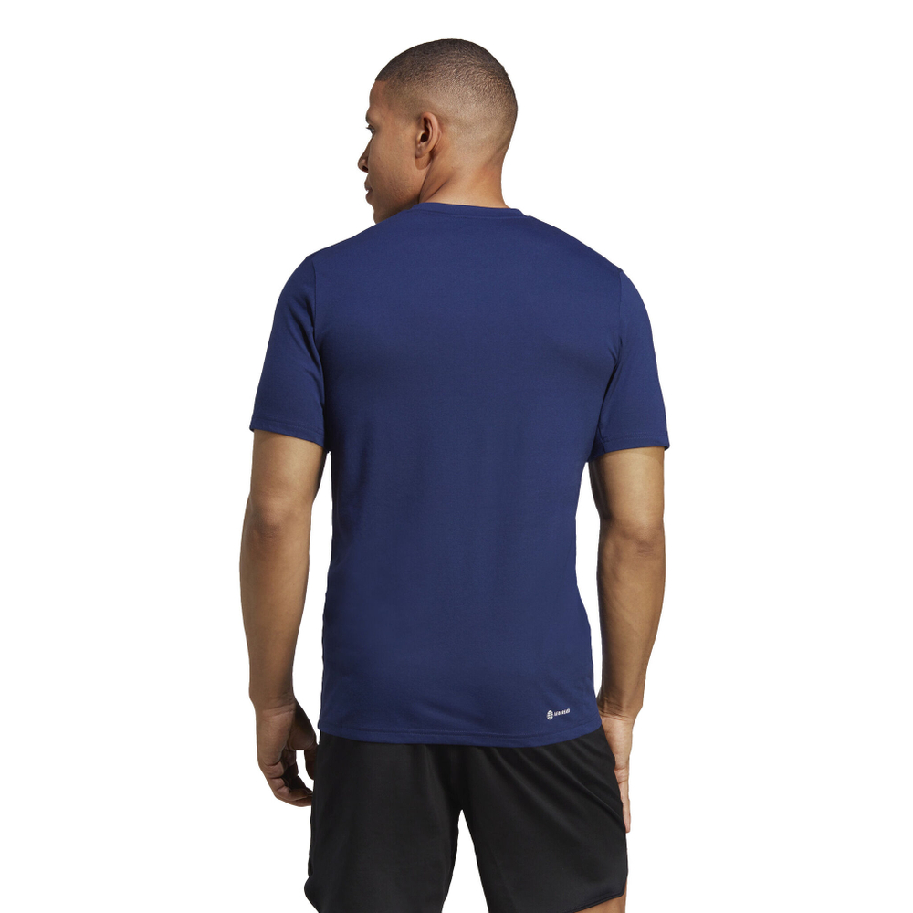 Мужское теннисное поло adidas Training Essential Feel Ready Logo T-Shirt Men - Dark Blue, White