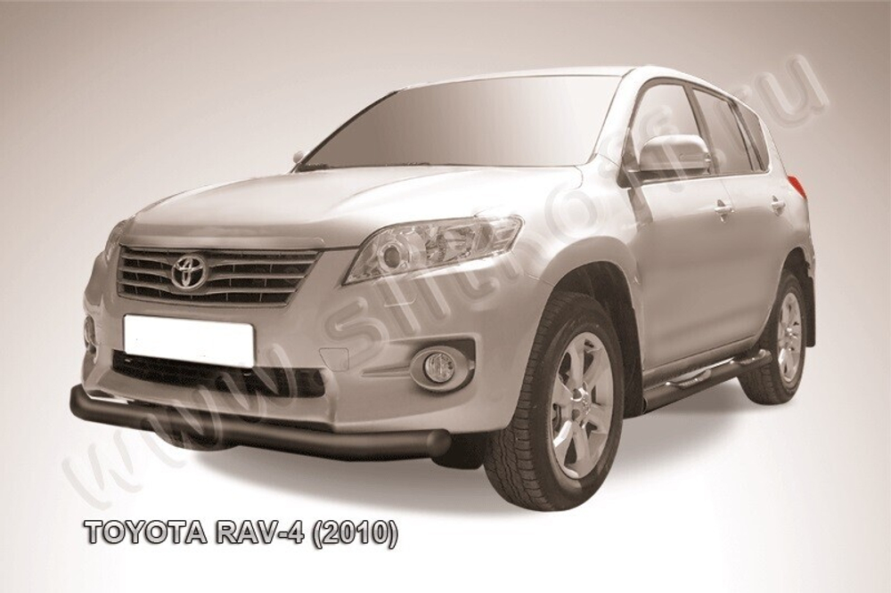 Защита переднего бампера (нержавейка) Toyota Rav-4 (2010-2016) d76 (черный)