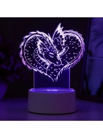 Светильник 3D ночник RISALUX «Драконы», LED RGB, от сети, 14