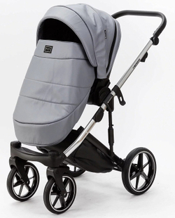 Детская коляска Adamex Lumi Air SE Deluxe 2 в 1 L-SM507 (СЕРАЯ ПЕРЛ. КОЖА+ХРОМ РАМА)
