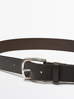 Massimo Dutti Ремень из кожи наппа, коричневый