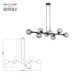 Люстра Rivoli Irmhild 3172-208 8 * Е27 60 Вт модерн