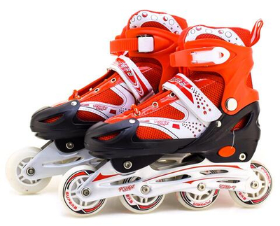 Роликовые коньки, PVC, светится 1 колесо, размер L (39-42), цвета в ассорт