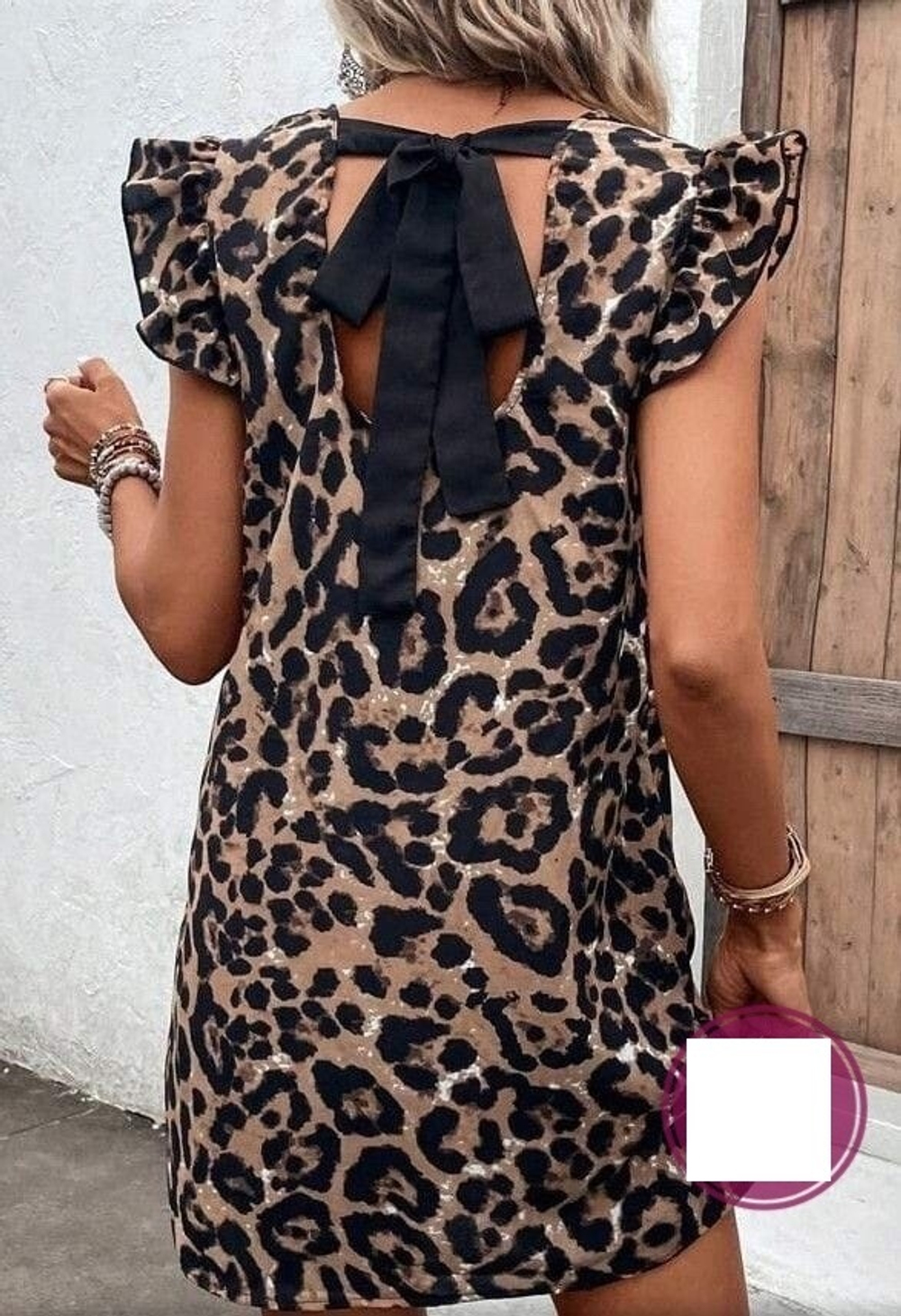 Платье Женское Летнее 7007 "Леопард-Завязки" №1