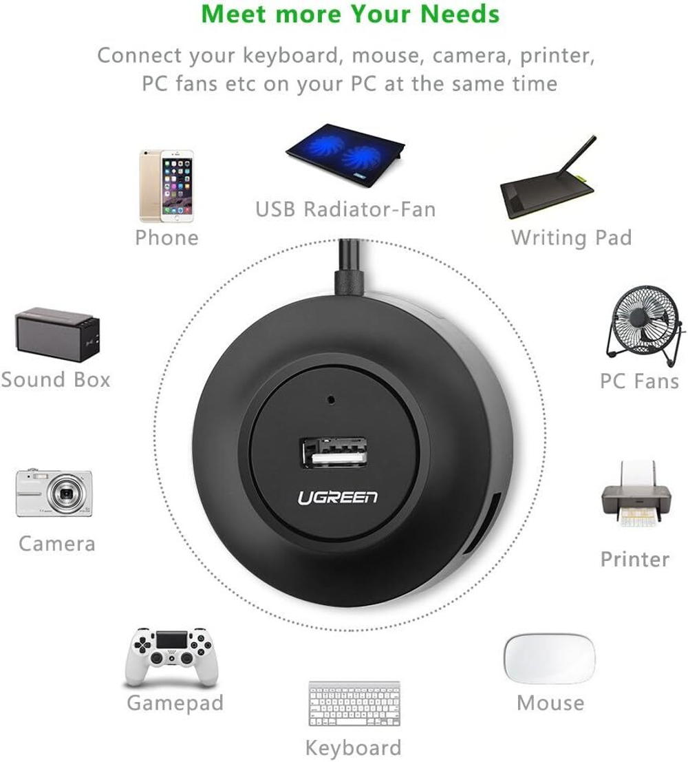 USB HUB 2.0 4 port, 1m UGREEN 20277