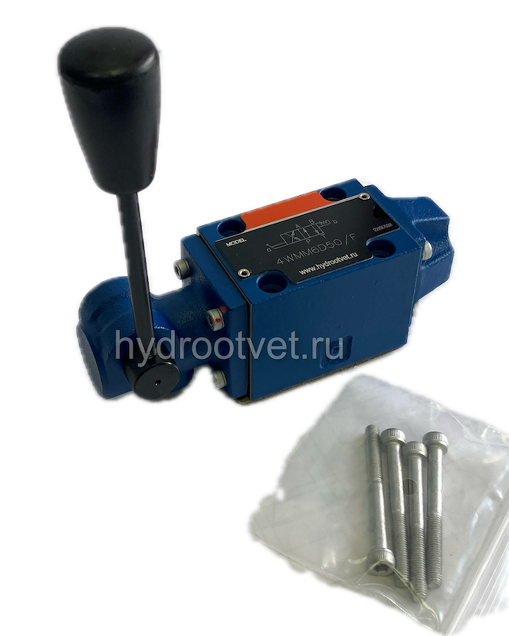 3WMM6B50/F - Гидрораспределитель Ду 6 с ручным управлением, схема B (573Е), возврат - F = фиксатор