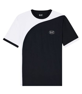 Мужская теннисная футболка EA7 Tennis Pro Crew Neck - black