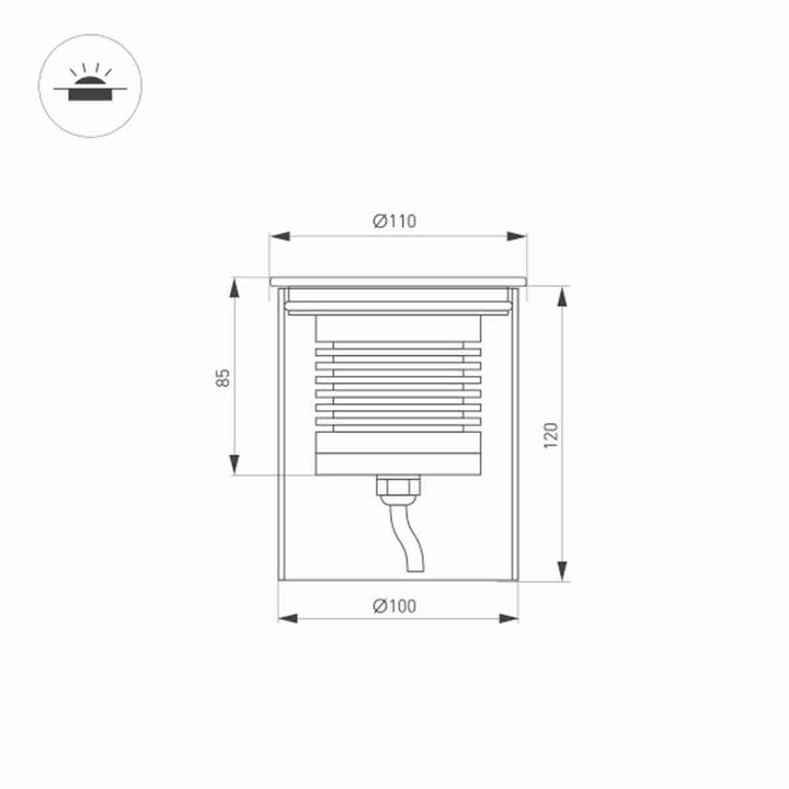 Встраиваемый светодиодный светильник Arlight LTD-GROUND-R110-15W Day4000 033578
