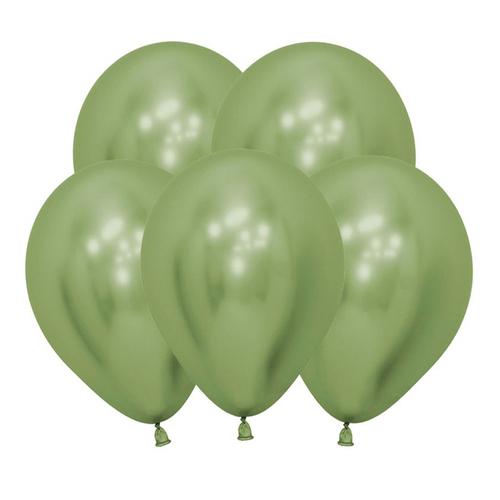 S 5" Зеркальные Рефлекс Лайм / Reflex Lime Green / 50 шт.