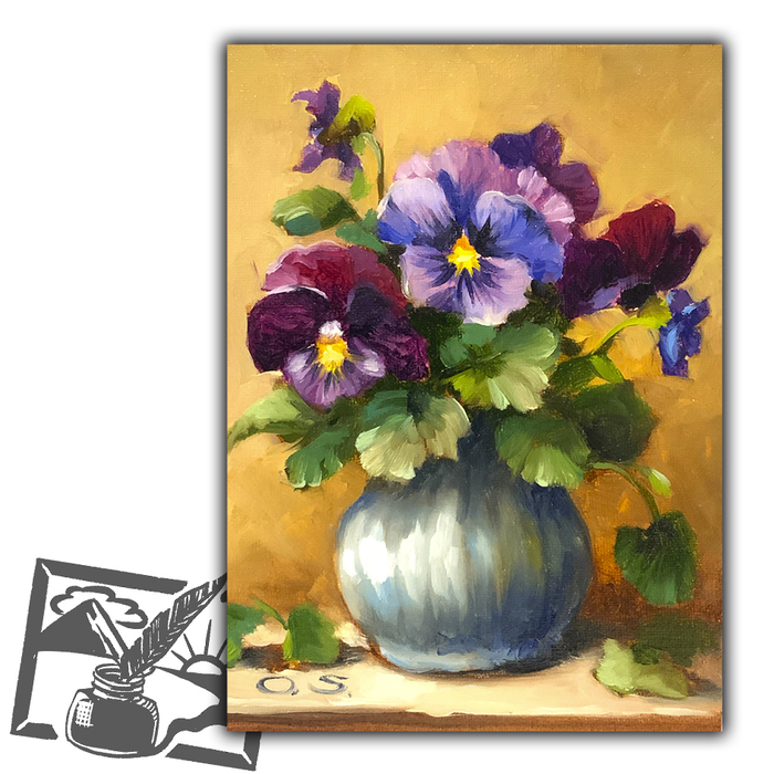 Открытка почтовая. Соколова Ольга. Анютины глазки