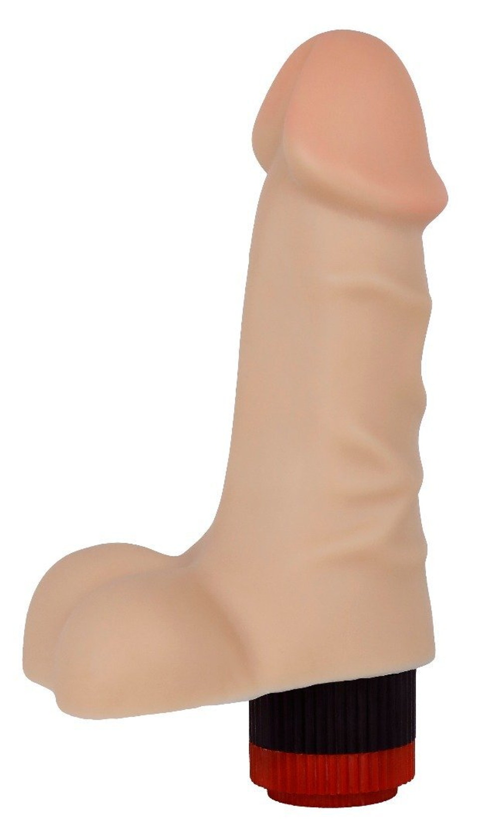 Телесный реалистичный вибратор с мошонкой - 16,5 см. (Цвет: телесный)