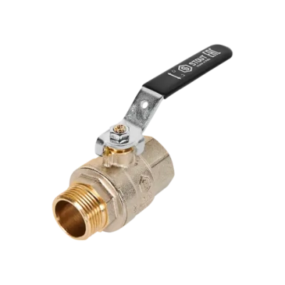 Кран шаровой полнопроходной STOUT - 3/4" (НР/ВР, PN40, Tmax 150°C, ручка-рычаг черная)