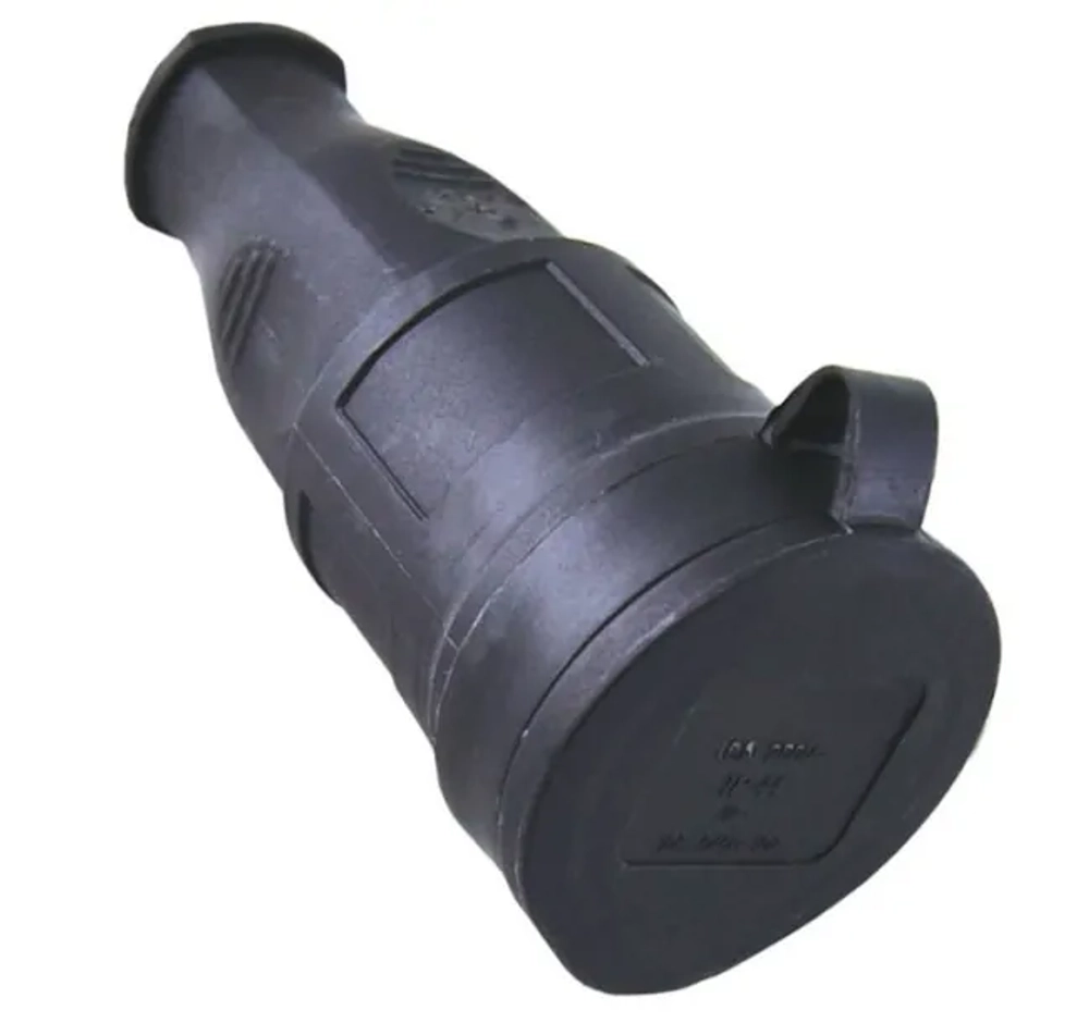 Колодка каучуковая переносная на 1 розетку 16A 2P+E IP44