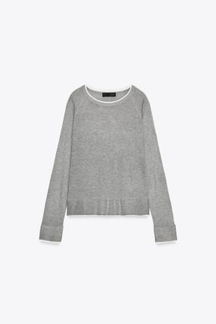 ZARA ТРИКОТАЖНЫЙ ДЖЕМПЕР, СЕРЫЙ МЕЛАНЖ