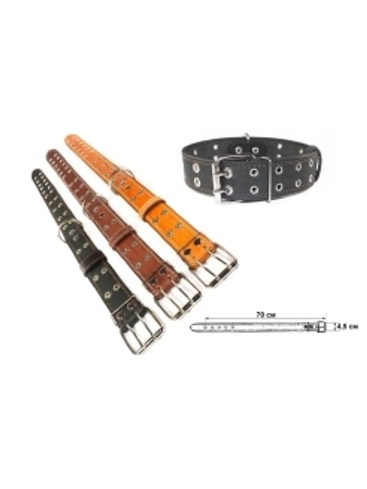 Ошейник "Стандарт" безразмерный из кожи для собак 45 мм обхват шеи 70 см.