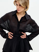 Черная блузка с баской Luna