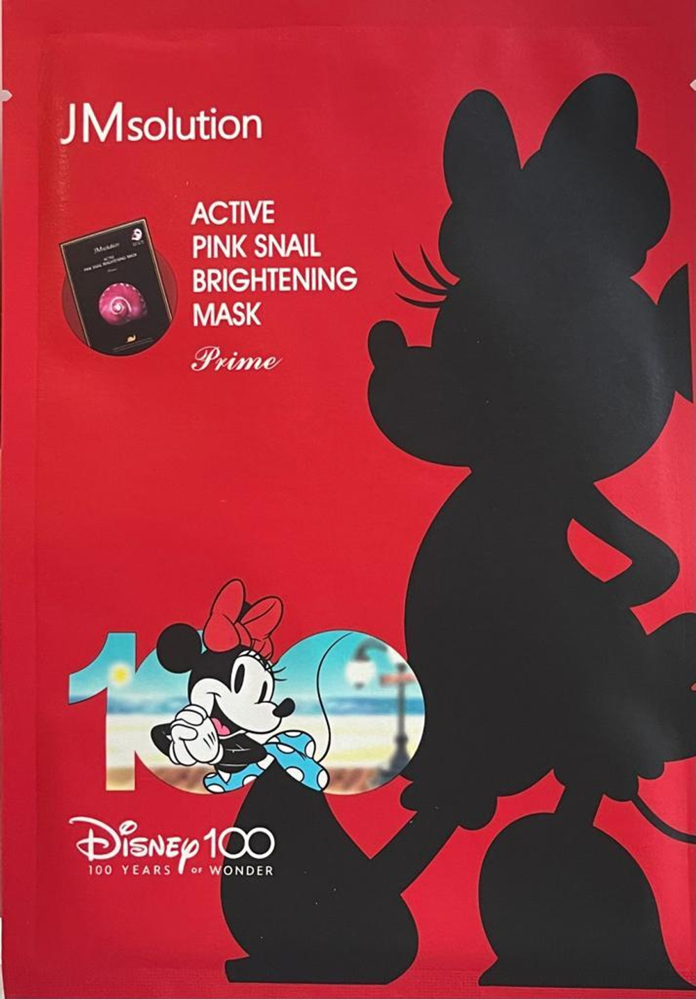 JMsolution Маска тканевая ультратонкая с муцином улитки Active Pink Snail Brightening Mask